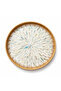 Terreamour Handmade Rattan Mother of Pearl Tray, Round Decorative Serving Tray, Natural Woven Fruit, Dessert & Tabletop Display Tray – D30 cm - 3