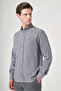 Black-White Buttoned Collar Oxford Slim Fit Cotton Shirt 1004265124
