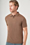 Brown Polo Collar Short Sleeve Relaxed Fit Flexible Non-Fraying Collar Technology T-Shirt 1011260 - 3