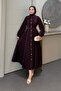 Romantic Lace Detailed Dress Plum
