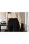 Women's Black High Waist Elastic Back Office Style Carrot Fabric Trousers - 5