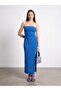 91639 Strapless Slit Detailed Dress-Cobalt blue - 5