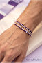 Purple White Rope Bracelet Adjustable Unisex Handmade Macrame Bracelet - 3