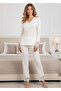# Pajama Set Çeyazlik Lycra Flexible Fabric Quality Comfortable Stylish Ecru Combed Cotton Pajama Set - 2