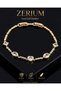 Women's Steel Baguette Bracelet with Heart and Geometric Zircon Stones - 5