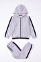 Boy's Stripe Detailed Zippered Hooded Double Pocket Tracksuit Set - 3