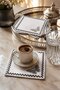 Silver Embroidered Set of 6 Coffee Side Presentation Napkins Dowry Coffee Napkins Velunesa