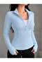 Rover Basic Slim Fit Fermuarlı Bluz - 3