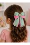 Large Bow Pearl Stone Detailed Hair Clip with Automatic Clip