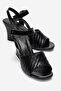 Sylvar Black Knitted Women's Wedge Heeled Shoes
