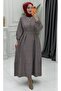 Plaid Dress Gray Women's Stylish Checkered Dress New Season Daily Combination