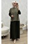 Velora 2 Piece Evening Dress Set Khaki - 2