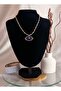 Women's Steel Beaded Necklace with Eye Detail |   Bohemia Necklace with Turquoise and Red Beads - 2