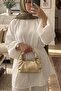 Balon Sleeve Oversized Tunic Shirt with Waist Tie and Zipper Inside the Sleeve, White