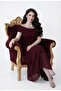 Burgundy Off-Shoulder Layered Evening Dress - 2