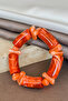 Dore Collection Women's Cylinder Beaded Flexible Elastic Natural Stone Look Bracelet - 2
