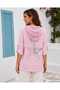 Gala Women's Hooded Mesh Detailed Sequin Starry Cotton Shirt Jacket - 2