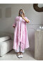 Pink tasseled 100% cotton standard size 38-48 women's kaftan - 5