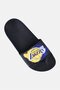 Kids Boy LA Lakers Spray Paint Logo Slip On Slides, Black - 4