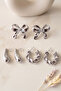 Women's Bow, Drop, Hoop Model Multiple Earring Set - 2