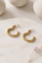 Gold Color Modern Heart Figured Earrings - 5