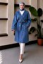 Mila Double Button Denim Trench Coat Light Blue 19290 - 3