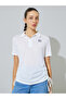 White Polo T-Shirt with Ruched Side Detail - 3