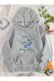 Unisex Floral Printed Hooded Kangaroo Pocket Comfortable Fit Regular Cut Sweatshirt