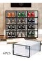 6 Pieces of Shoe Storage Boxes, stackable shoe display box, multifunctional transparent shoe box, plastic flip shoe box, dustproof and durable, suitable for both men and women，33.3*26*16.5cm