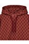 Men's Comfortable Fit Logo Detailed Hooded Long Sleeve Red Sweatshirt - 3