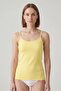 Women's Lemon Yellow Cotton Strap Tank Top