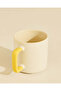 Cream Love New Bone China Mug With Yellow Rim 350ml - 2
