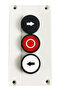 3-Button Control Panel Box with Directional Arrows and Emergency Stop Button - 2