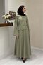 Ihlamur Green Linen Textured Soven Set - 2