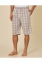 Men White T-Shirt And Beige Check Shorts Set - 3