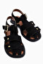 Elvin Black Suede Blunt Toe Women's Sandals - 5