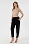Women's Black Italian 100% Linen Waist-Tie Carrot Fit Pants Size 38 - 42 - 2