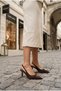 129-2727 Satin Buckle Bow Detailed 7 cm Heel Height Women's Shoes - 6