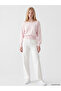 Pink Boat Neck Women's Knitwear Sweater - 2