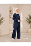 Women's Modal Fabric Comfortable Fit Elastic Waist Two-Piece Hijab Set Bottom Top with Special Detail on the Front Trendy Style - 2
