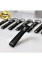 10 Pieces of 2411 Double-Sided Laser Printed Black Metal Faux Leather Keychain with Your Logo