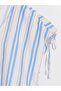Lcw Everyday White V-Neck Striped Lace-Up Blouse - 7