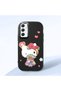 Samsung Galaxy A34 Compatible Case Camera Protector Black Silicone Couple Phone Case Kitty Pattern
