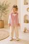 Girl's striped plush vest - soft textured, stylish faux fur look for winter - ages 2-5 - 2