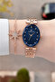 Dial in Navy Blue, Strap in Rose Color, Same as in the Image, 24 mm Women's Wristwatch and Bracelet - 2
