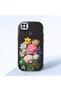 Poco C31 Compatible Case Camera Protector Black Silicone Couple Phone Case with Floral Pattern