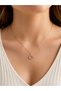 Rose Gold Color Moon Star Necklace with Zircon Stone Detail