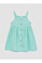 Alita City Green Plain Girl's Dress with a Difference
