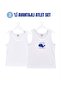 H&C 2-Pack Boys' Printed Unprinted 100% Cotton Thick Strap Undershirt White Soft Textured (1-14 Years)