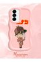 Samsung Galaxy A56 Compatible Case Camera Protector Pink Silicone Couple Phone Case Conan Pattern - 2
